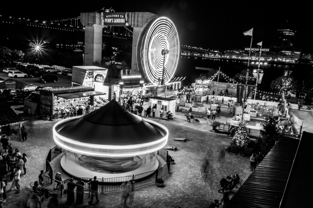 Ferris Wheel, Long exposure, night time photography, penn's landing, Philly, Philadelphia, PA