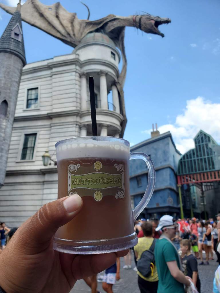 Butterbeer in Diagon Alley at the Harry Potter Land at Universal Studios Orlando