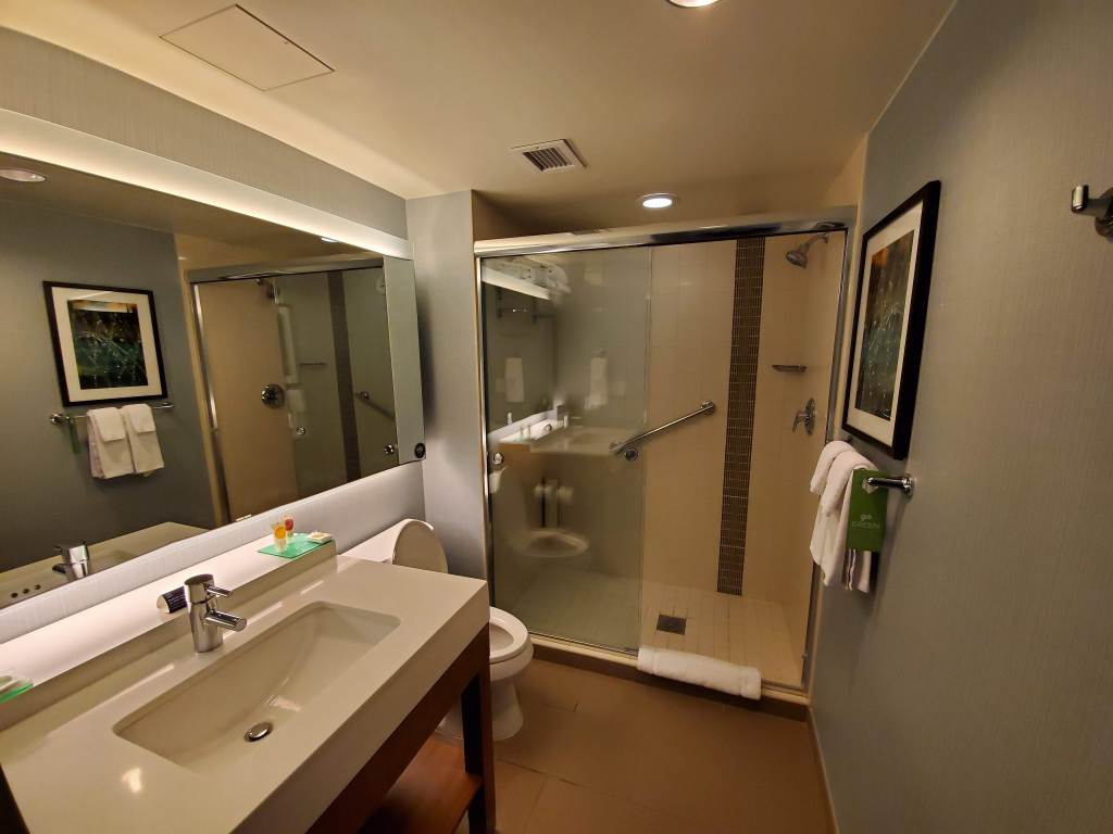 Hyatt Place, Washington DC, DC, Shower, Bathroom, toilet, sink, Hotel, Resort,  