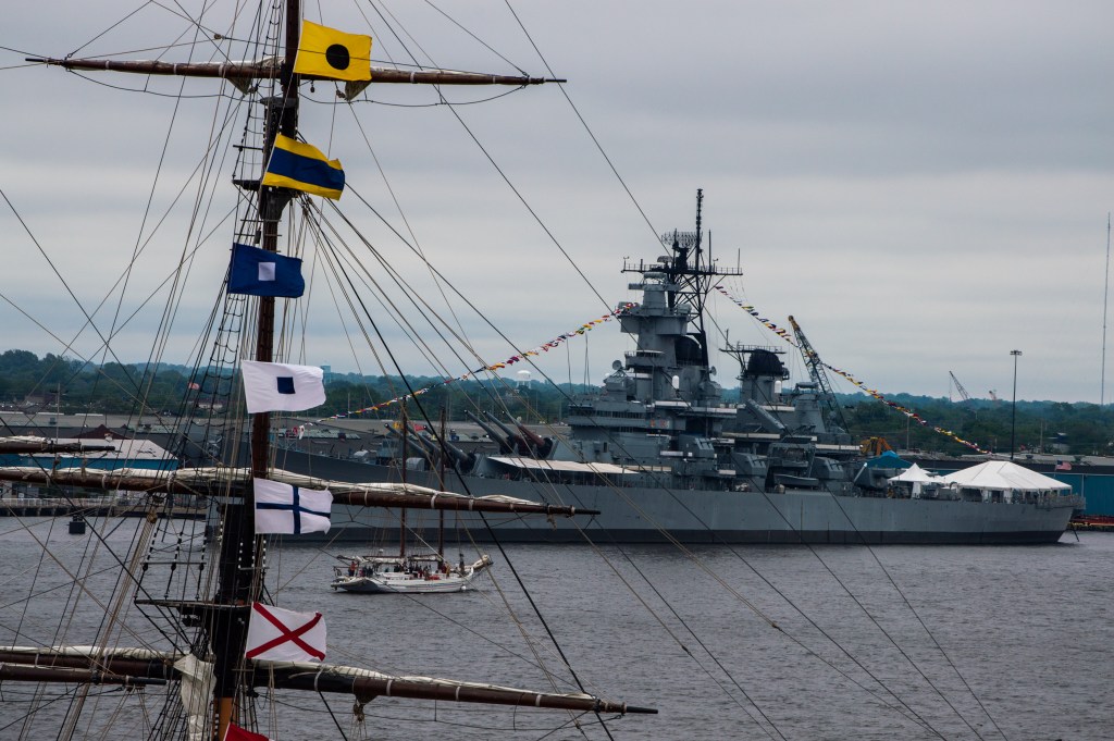 Battleship New Jersey on the Delaware River in Camden NJ