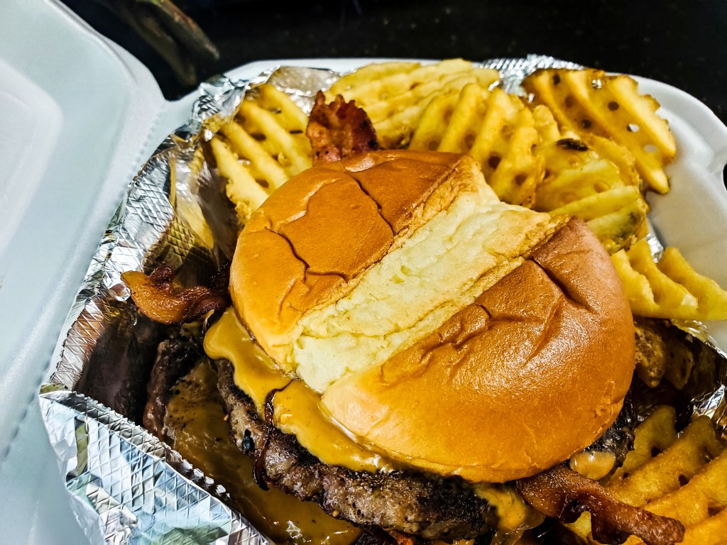 burger, cheese, fries, peanut butter, beef, bacon, 