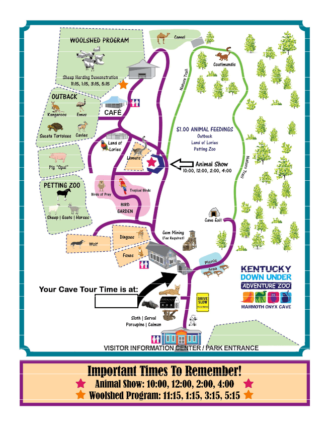 Kentucky Down Under Map