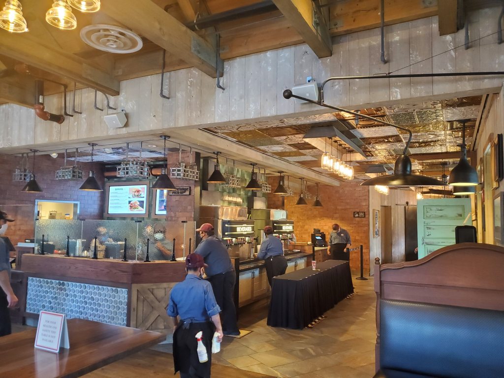 Waiting area for Deluxe Burger in Disney Springs