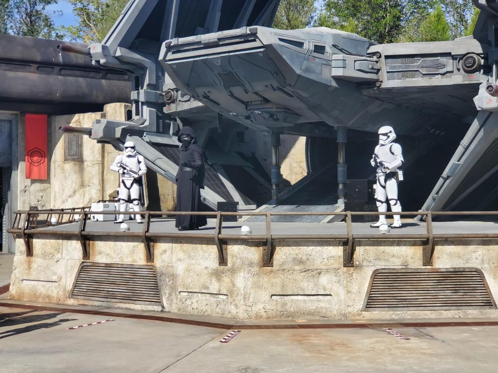 Klyo Ren and Stormtroopers in Batuu at Hollywood Studios 