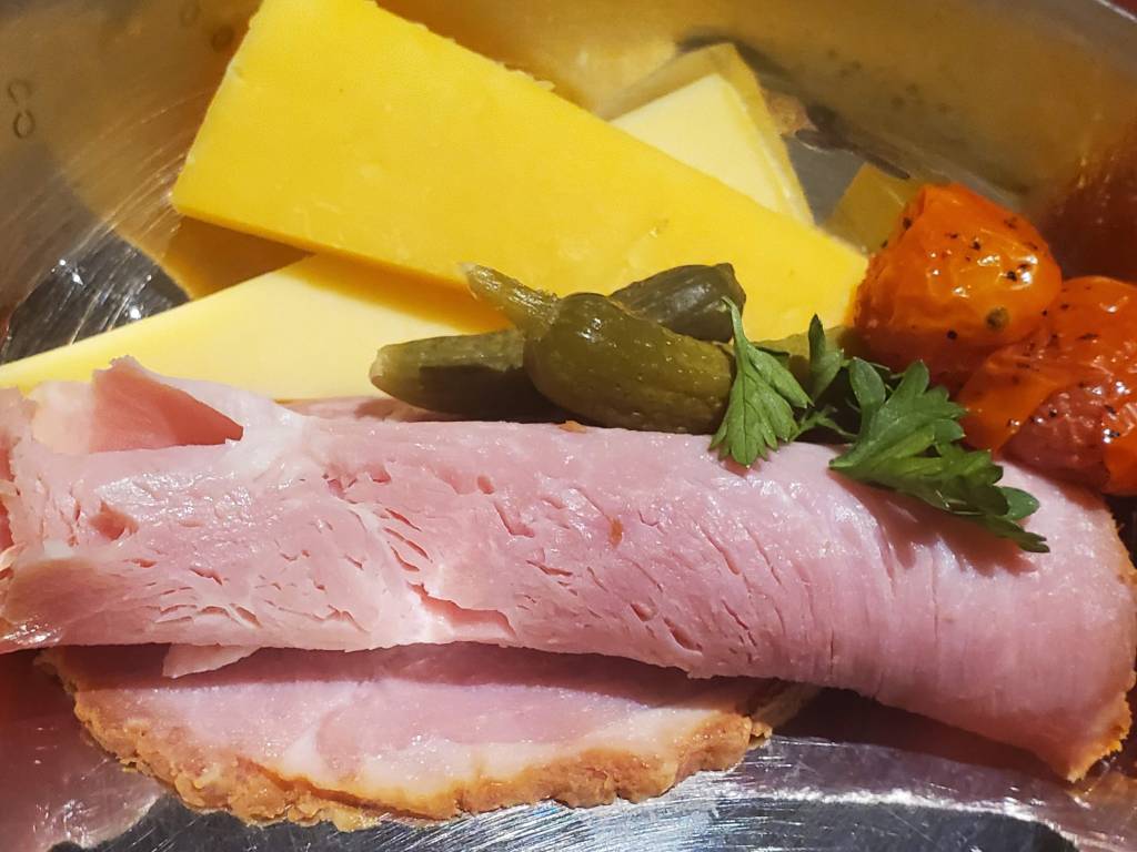 Assorted meats and chesses