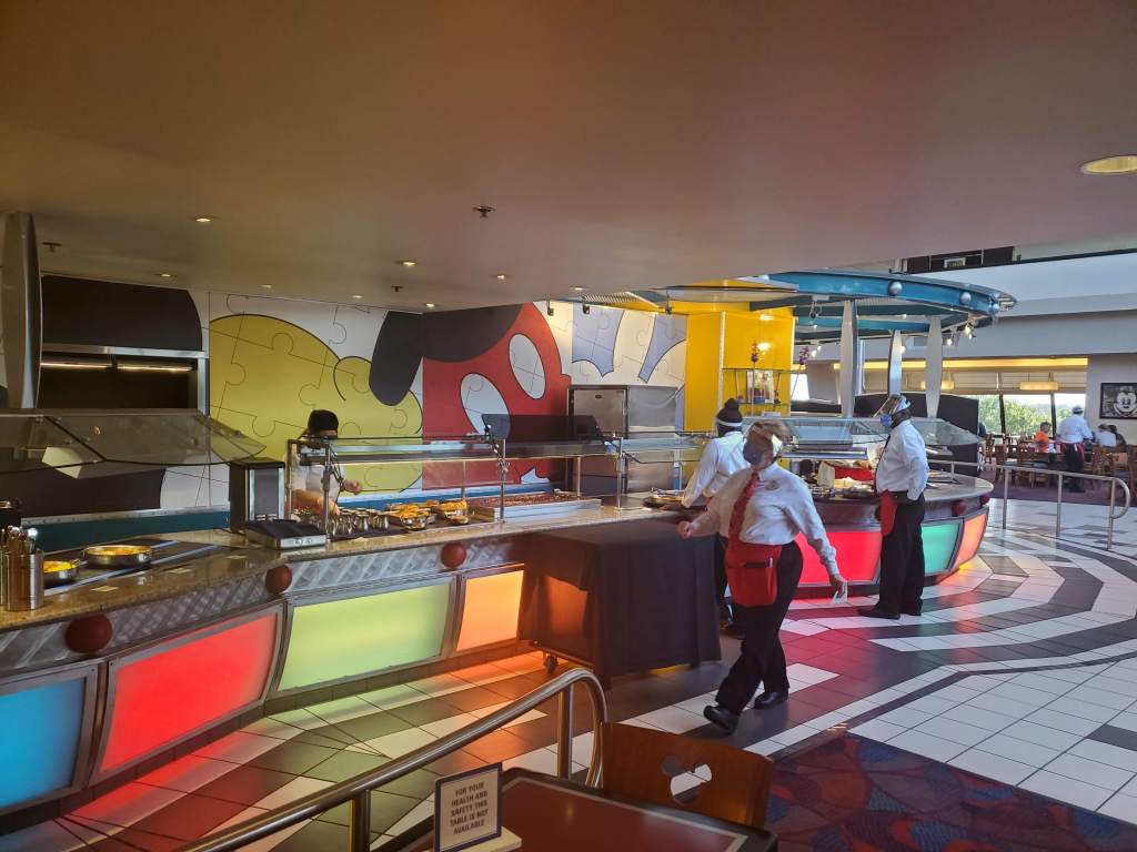 Buffet area at Chef Mickey's 