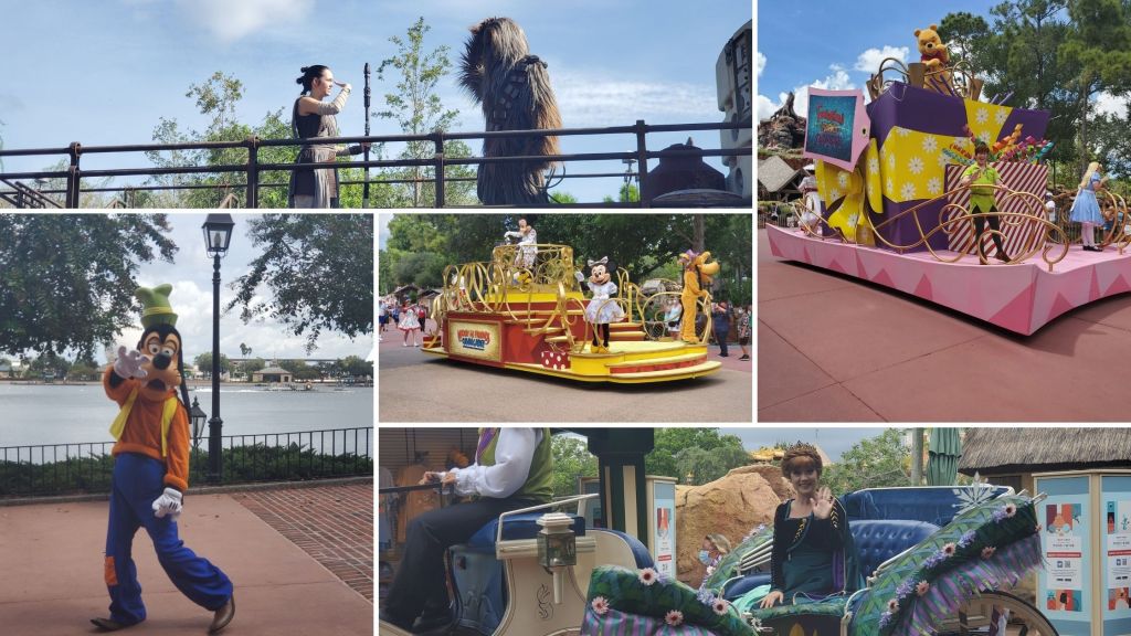 Cavalcade, Magic Kingdom, EPCOT, Hollywood Studios, Characters, Mickey, Minnie, Goofy, Chewie, Pooh, Peter Pan, Alice in Wonderland, 