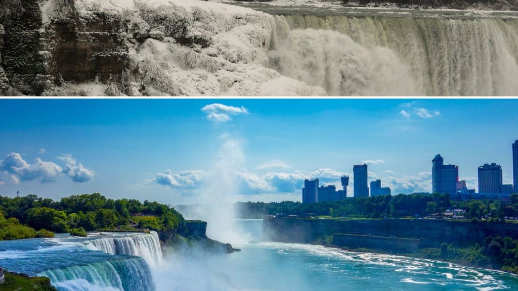 Niagara Falls, New York, east coast, Winter, summer, waterfall
