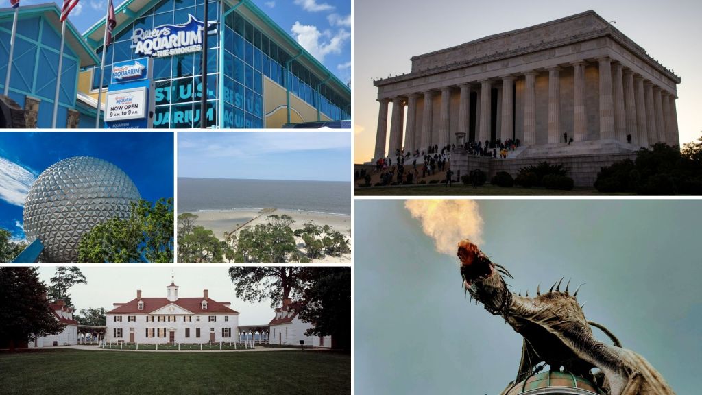 Southeast, US, East Coast, Disney World, Universal Studios Florida, Ripley's Aquarium, Smoky Mountains, Gatlinburg, Washington DC,