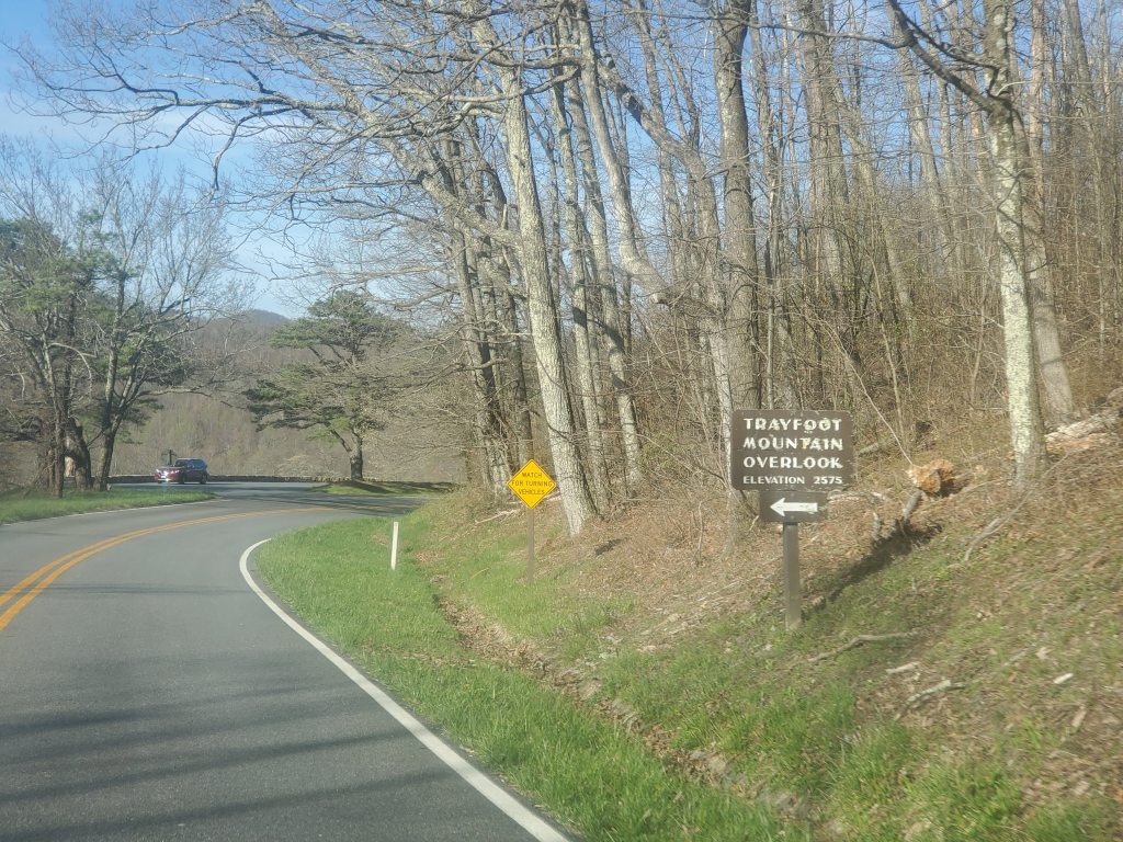road trip, skyline drive, trayfoot mountain overlook, 