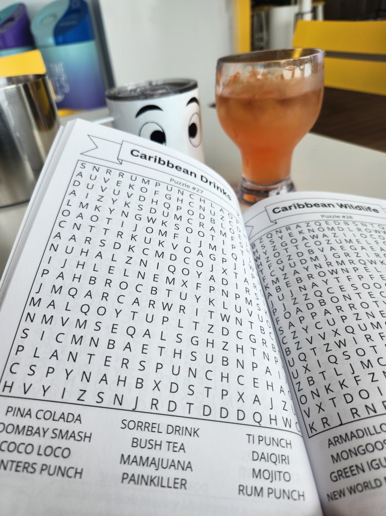 Cruise word search and drink