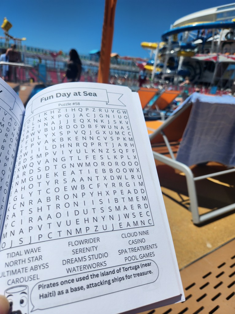 word search puzzle book, Pool Deck, Set Sail Word Search